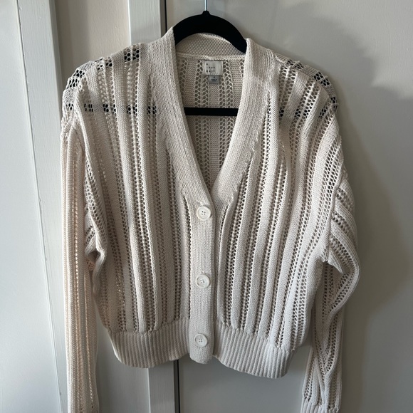 a new day Sweaters - a new day Women's Cream Open-Knit Cardigan